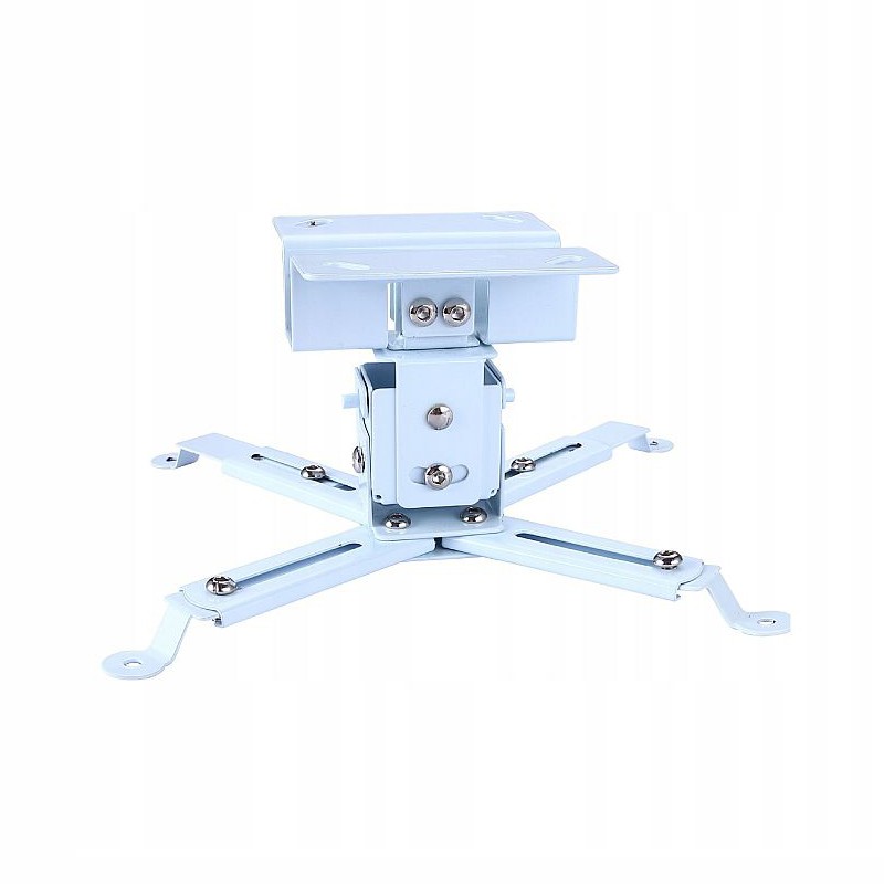 Suport videoproiector, montare pe tavan, unghi inclinare reglabil, kit montaj inclus, metalic, alb - imagine 5